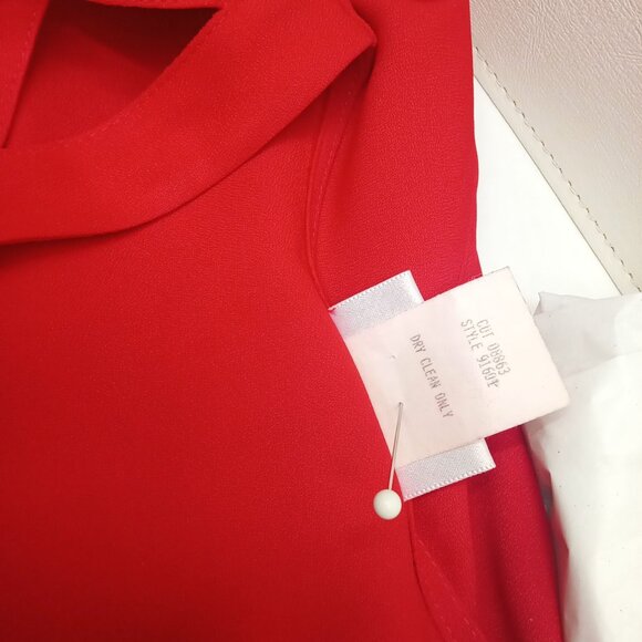 Vintage '80s Nina Piccalino Dress Power Shoulder Cut-outs Pockets Pleats (M/8) - Picture 11 of 15